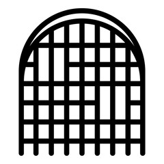 Canvas Print - Blacksmith castle gate icon. Outline blacksmith castle gate vector icon for web design isolated on white background