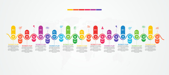 vector illustration Can be used for process, presentations, layout, banner,info graph There are 22 steps or layers.