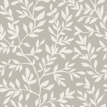 Liana Seamless Pattern With Leaves Creeper. Endless Natural Illustration