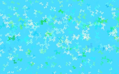  Light Blue, Green vector elegant pattern with branches.