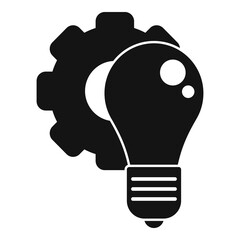 Wall Mural - Gear bulb innovation icon. Simple illustration of gear bulb innovation vector icon for web design isolated on white background