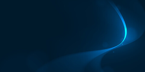 Wall Mural - glow curve line on dark blue abstract background.