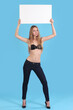 © zhagunov_a - Young sexy girl with white signs for text