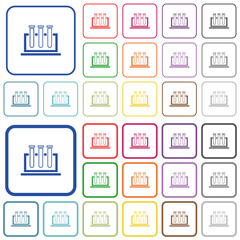 Sticker - Chemistry outlined flat color icons