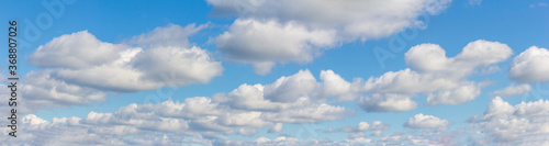 Panorama blue sky and white clouds.