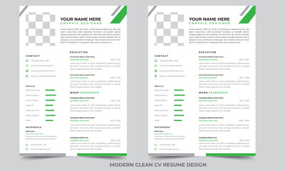Wall Mural - Clean Modern Cv Resume Design template 