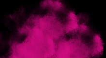 Fuschia Fog Or Smoke Color Isolated Background For Effect, Text Or Copyspace.