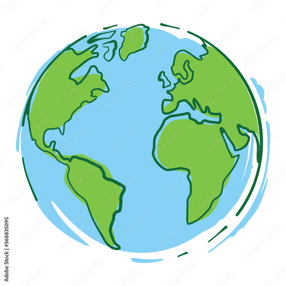 GLOBE TERRESTRE DESSIN COLOR Stock Vector Adobe Stock