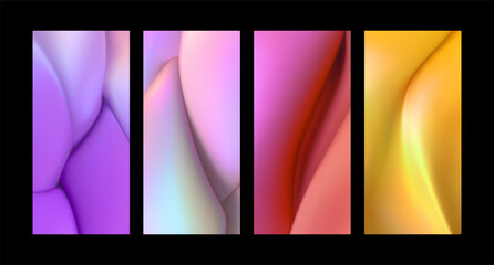 Sticker - Liquid gradient shapes background set.