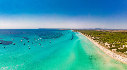 Wall Mural - Majorca Es Trenc ses Arenes beach in Balearic Islands, Spain, July 2020