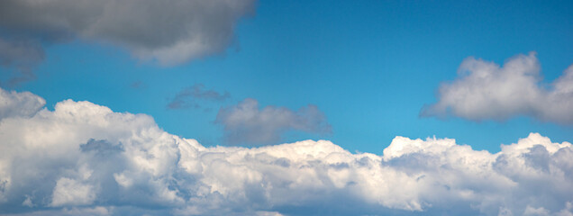 Wall Mural - white cumulus clouds against the blue sky