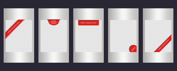 Sale and business red tag promotion stories template collection vector design.