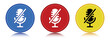 Mute microphone icon flat round button set illustration