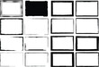 © miloje - Vector Frames. rectangles for image. distress texture . Grunge Black borders isolated on the background . Dirt effect . geometric shapes for your design