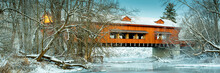 King's Mill Covered Bridge In Marion , Ohio In Winter