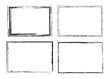 © miloje - Vector Frames. rectangles for image. distress texture . Grunge Black borders isolated on the background . Dirt effect . geometric shapes for your design