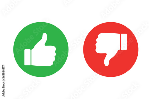 Cuadros en Lienzo Thumbs up and thumb down icon set