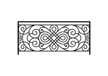 Black Forged Lattice Fence Vector Image. Iron Work Concept.