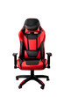 black and red comfortable gaming chair. isolated on a white background. furniture for computer gamers