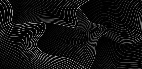 Opart abstract background with diagonal lines. Stylish wavy striped texture with 3d effect.