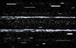 Glitch rewind on black backdrop. VHS background with stereo distortion. Old camera effect. Retro tape template. Random shapes and lines noise. Vector illustration