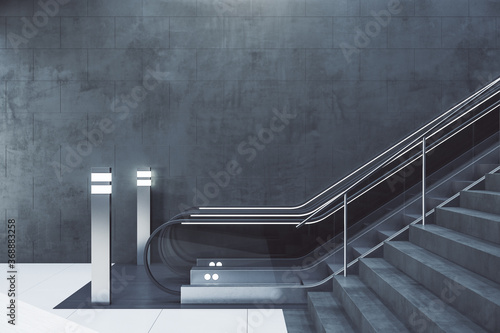 Fotomural Modern subway station with escalator