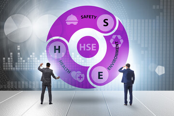 Wall Mural - HSE concept for health safety environment with businessman