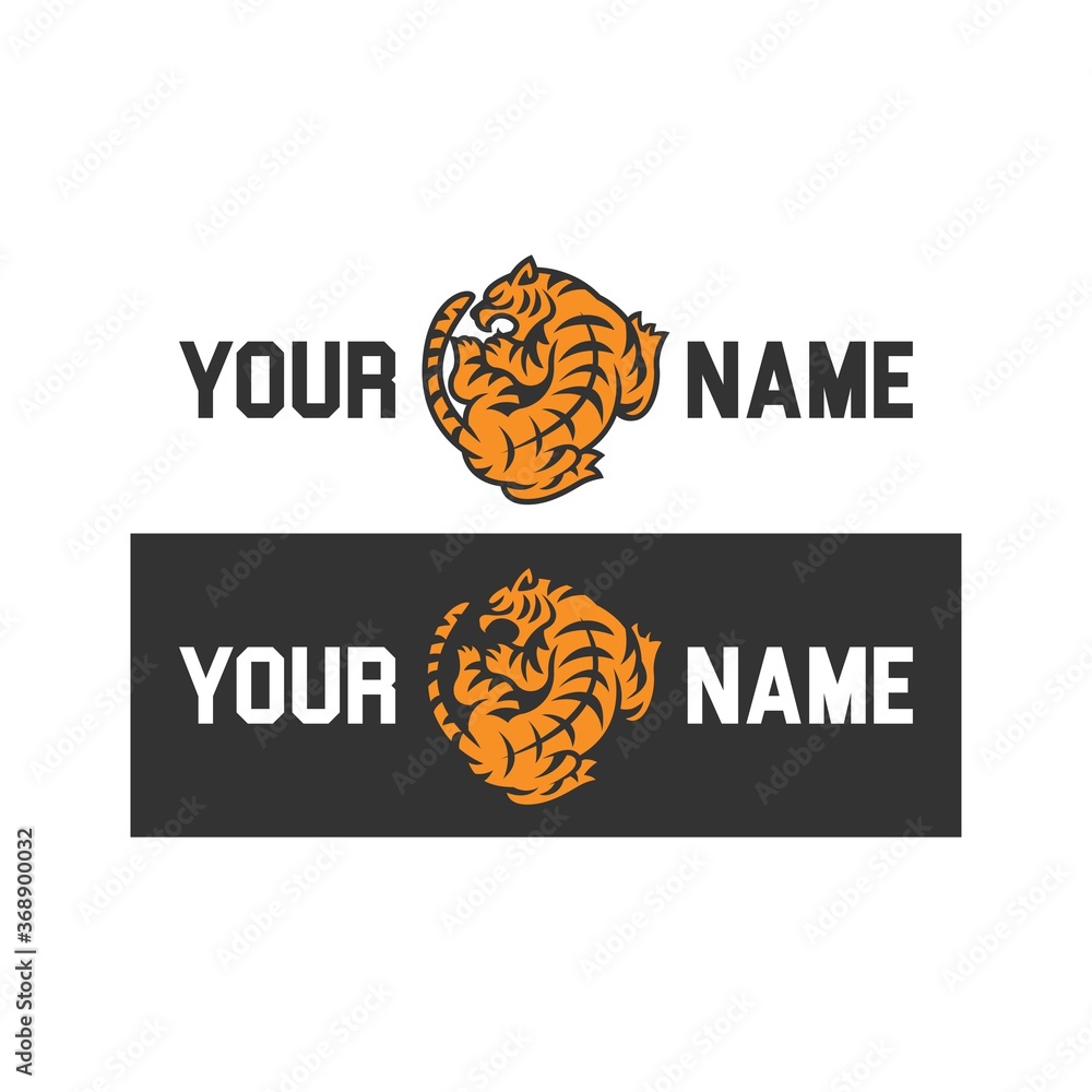 tiger circular logo. round up tiger logo. vector illustration Stock ...