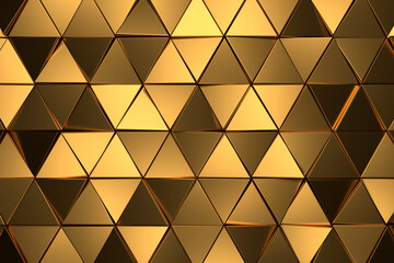 Wall Mural - abstract background of golden triangle. 3d rendering.