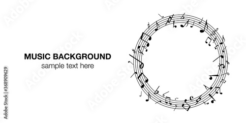 音符音楽ミュージック背景ベクターイラスト白黒アブストラクト Stock Vector Adobe Stock