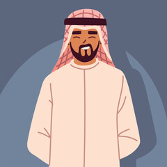 Poster - portrait of arab man wearing thobe