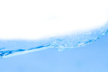 Water droplets moving in waves