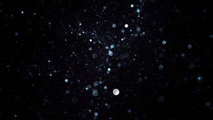 colorful shiny blue particles. abstract holiday background. fantastic light effect. digital fractal 