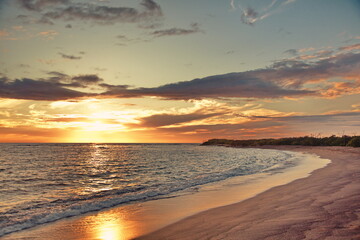 sunset on the beach