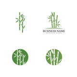 Fototapeta Sypialnia - Set Bamboo vector icon logo