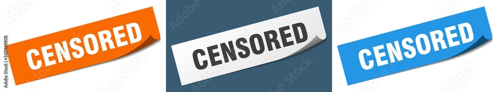 Censored Paper Peeler Sign Set Censored Sticker Fototapeta Na Wymiar Bajecznefototapety Pl
