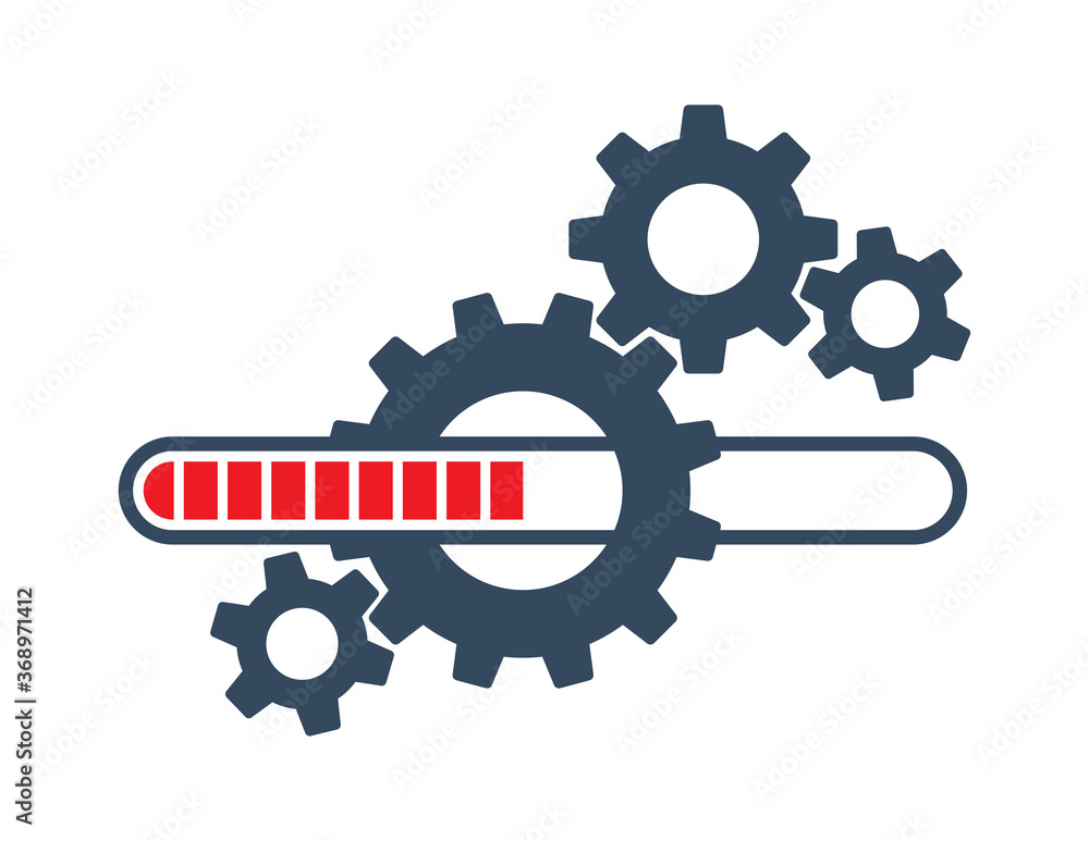 System update - loading progress bar or updating process concept for ...