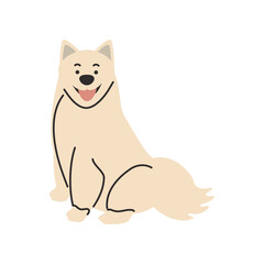 Sticker - cute pet dog on white background