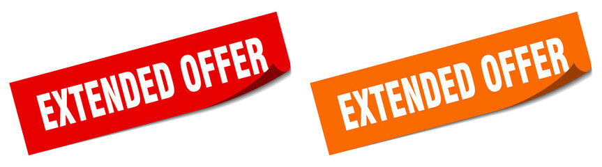 Wall Mural - extended offer paper peeler sign set. extended offer sticker