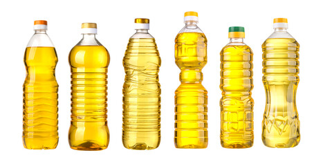 Poster - vegetable or sunflower oil in plastic bottle