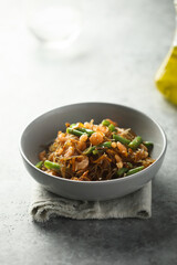 Wall Mural - Healthy rice noodles with green beans and shrimps