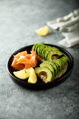 Poster - Healthy homemade avocado toast with salmon