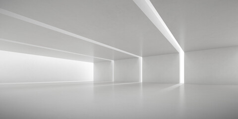 Fototapete - Abstract architecture space, Interior with concrete wall. 3d render.