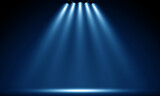 Fototapeta Sport - Spotlights illuminate empty stage