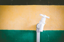 Close-up Of A Faucet In The Wall
