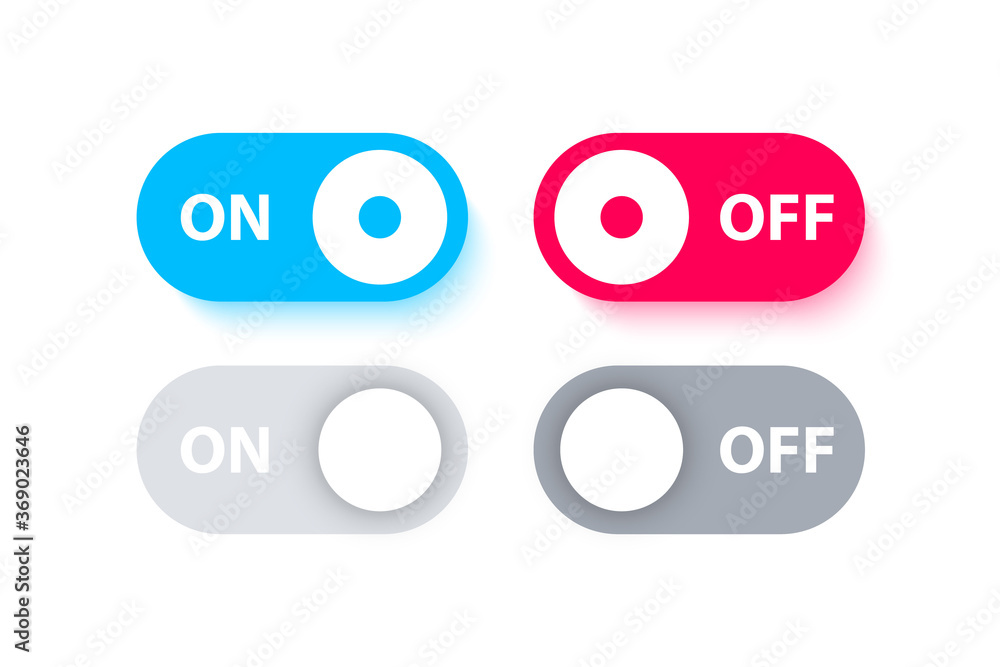 Switch buttons. On Off Toggle. Different switches on off for mobile app ...
