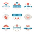 © provectors - Fast food logos set vector illustration good for pizzeria or burger shop and restaurant menu badges with food silhouette