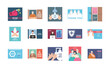 © djvstock - set of icons campaign stay at home, coronavirus prevention