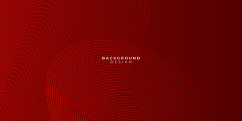 Red abstract background with wave curve lines