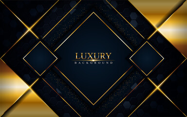 Luxury dark background with golden lines composition. Graphic design element.